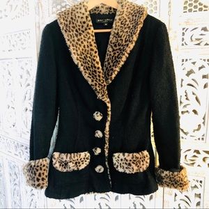 Vintage Betsy Johnson Leopard 🐆 Trim Coat